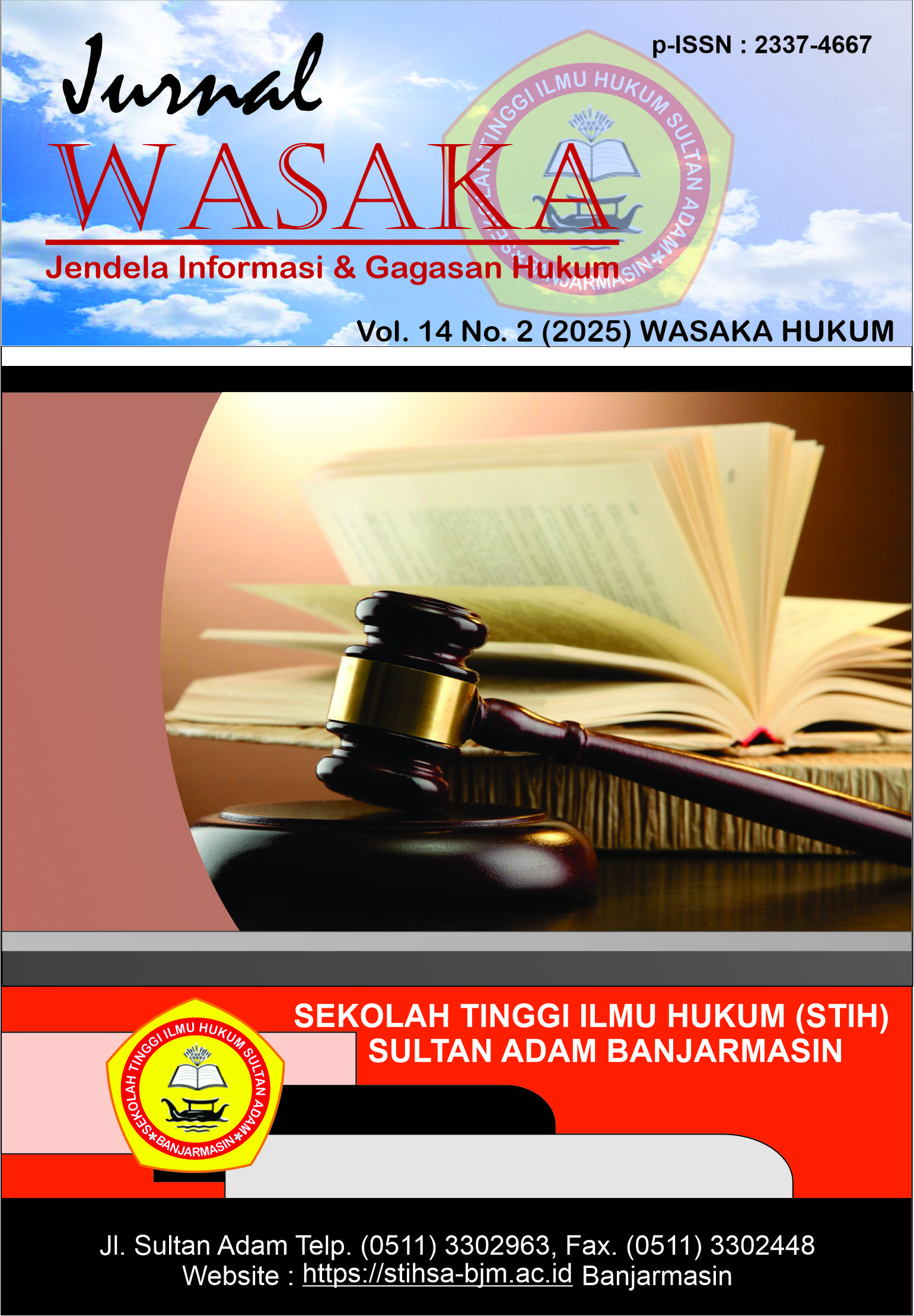 					View Vol. 14 No. 2 (2026): WASAKA HUKUM
				
